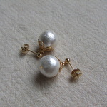 《再販》コットンパール 一粒スタッドピアス