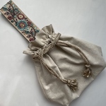 再2)刺繍リボンワンハンドル巾着