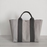 帆布トートバッグL 横マチ  アイスグレー×カーキグレー  倉敷帆布