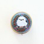 シマエナガちゃんのピルケース(アンティークゴールド)