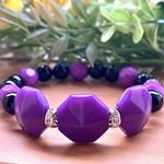 魅力的なパープル⭐︎天然石ブラックブレスレット⭐︎
