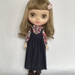 blythe outfit リネンのジャンパースカートセット