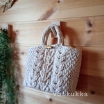 アラン模様のバッグ 〘生命の木𖥧𖥧〙○受注生産品○
