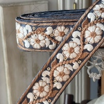 実物のお色味と違う場合があります] インド刺繍リボン　花　インド刺繍　スパンコール　刺繍リボン　リボン　りぼん　※10月8日よりゆうパケットにて発送