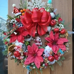クリスマスリース✨✧№143✨✧赤いポインセチアクリスマスリース✨✧