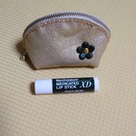 レザークラフト　お花が可愛い～ミニミニポーチ、小物入れ、コインケース／ゴールド（本革）