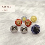 猫とレモンの小さなピアスたち・7コset no.3