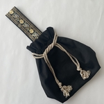 刺繍リボンワンハンドル巾着