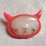 おかおブローチ(悪魔の子・ピンク)
