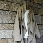 サイズ相談可　受注生産　リネン ナチュラルリネンカラー前ドレープコーディガン