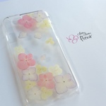  押し花iPhone6/iPhone6sケース 淡いお花