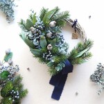 静かな森のクリスマスリース/アーティフィシャルなのにナチュラルなクリスマスリース/玄関リース/ドアリース/フラワーリース