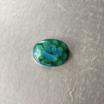 Vintage 80s retro green rose enamel brooch レトロ ヴィンテージ グリーン ローズ エナメル ブローチ