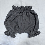 たっぷりギャザーフリル ギンガム　コットン　裾フリルタイプ 60 70 80 長めのかぼちゃパンツ