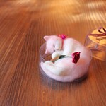 送料400円◆小箱ねこ★和紙バラ　おあげΦ10cm
