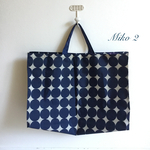 エレガントドット柄ナイロンエコバッグ - 大容量でスッキリしたデザイン