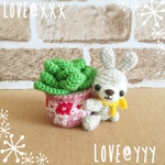 あみぐるみ🧶多肉植物のインテリア雑貨(ウサギちゃん)
