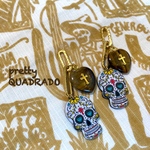 Día de Muertos “Calavera” with Tiger's eye   死者の日 カラベラ タイガーアイ 耳飾り