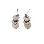 ERG-2522-R【2個入り】トリプルハートピアス  ,Triple heart  Post Earring