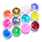 【jewel】厳選12色 アソート 六角ホログラム 2mm 各色2g入り ジェルネイル 素材 材料 手芸 ハンドメイド レジン 封入 ネイルアート