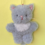 ぬいぐるみチャーム　ねこ(グレー)