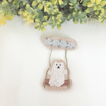 ブランコ刺繍ブローチ  しろくま