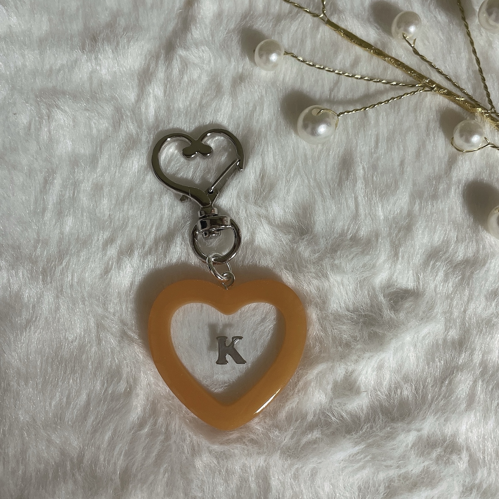 ハンドメイド＊推しのカラーハートレジンキーホルダー