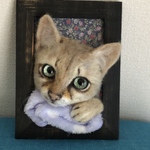 maplevanillaさま専用ページ　２匹さんを2Lサイズのフレームに一緒　愛猫さんのオーダーフレーム🐱　うちの子　羊毛フェルト　
