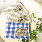 100%リネンの刺繍入りキッチンクロス　Aセット