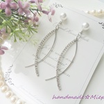 パール＆Silver　イヤリング（ピアス）