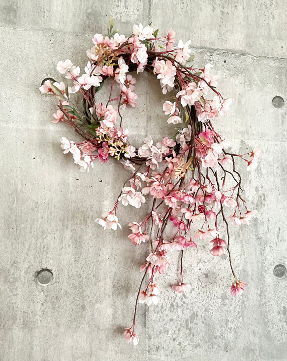 枝垂れ桜のリース VII「受注制作」