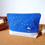 天体観測刺繍の通帳ケース