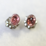 （1点もの）ピンクトルマリンのスタッドピアス（5×4mm・チタンポスト）
