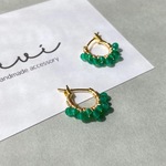 " 再販 "グリーンオニキスのフープピアス/イヤリング
