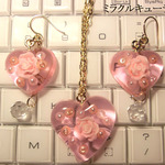 ローズパール ペンダント＆ピアスセット ピンク