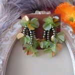 《pompon》green × gold ピアス ／イヤリング