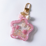 Dots star shaker keychain (pink)