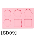 【SD09】シーリングスタンプ　シリコンモールドパッド　6種類　（ピンク）