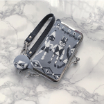 ハンドメイド　ミナペルホネン　fun  Bluegray  ストラップ　カードケース