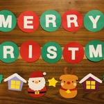壁面飾り　冬　メリークリスマス文字入りガーランド②