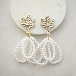 goldleaf pearl　　　　　　　　　　　ピアス　イヤリング　パール　お呼ばれ　ウェディング　結婚式　リーフ　かわいい　ゴールド　ボタニカル