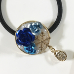 〈再販3〉雪の結晶　 Blueヘアゴム  レジン