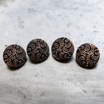 No.943 西ドイツ 17mm  ヴィンテージ ガラスボタン 4個セット ハンドメイド ヨーロッパ 一点物 蚤の市 古いボタン ボタンピアス ボタンイヤリング ボタンアクセサリー 