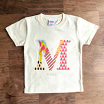 イニシャル 名前入りキッズTシャツ size90〜110 高品質インクジェットプリント