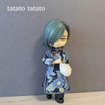 ロングチャイナ(花柄ネイビー)＋餃子バッグのセット