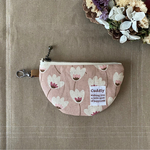 北欧チューリップ　くすみピンク　ミニポーチ　半月のかたち