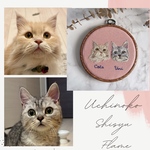 【オーダー】うちの子刺繍がま口ポーチ　飾るうちの子刺繍
