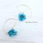 【再販4】Braided  stones earrings(turquoise)-A hoop