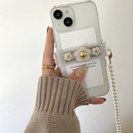 スマホショルダー　ショルダークリップ　スマホクリップ　韓国　お花　スマホグリップ