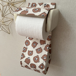 トイレットペーパーホルダーカバー くまの顔 茶